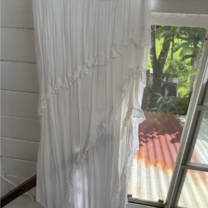 Beachy Fun White Ruffled Skirt